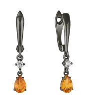 Женские Серьги_Серебро .925_ЦИТРИН_Нанокристалл_2-Лазурит-Онлайн