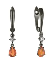 Женские Серьги_Серебро .925_ЦИТРИН_Нанокристалл_2-Лазурит-Онлайн