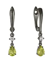 Женские Серьги_Серебро .925_ХРИЗОЛИТ_Нанокристалл_2-Лазурит-Онлайн