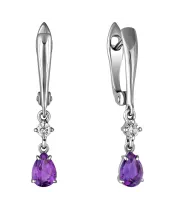 Женские Серьги_Серебро .925_АМЕТИСТ_Нанокристалл_2-Лазурит-Онлайн