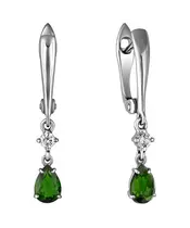 Женские Серьги_Серебро .925_ХРОМДИОПСИД_Нанокристалл_2-Лазурит-Онлайн