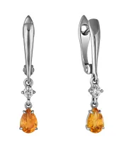 Женские Серьги_Серебро .925_ЦИТРИН_Нанокристалл_2-Лазурит-Онлайн