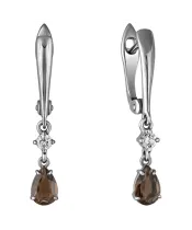 Женские Серьги_Серебро .925_РАУХТОПАЗ_Нанокристалл_2-Лазурит-Онлайн