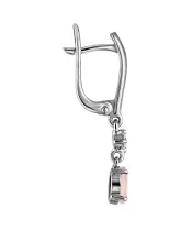 Женские Серьги_Серебро .925_КВАРЦ РОЗОВЫЙ_Нанокристалл_3-Лазурит-Онлайн