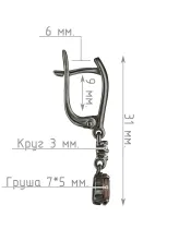 Женские Серьги_Серебро .925_РАУХТОПАЗ_Нанокристалл_4-Лазурит-Онлайн
