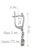 Женские Серьги_Серебро .925_ХРИЗОЛИТ_Нанокристалл_4-Лазурит-Онлайн