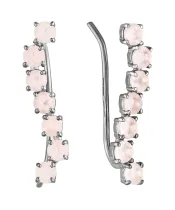 Женские Серьги_Серебро .925_КВАРЦ РОЗОВЫЙ__2-Лазурит-Онлайн