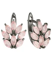 Женские Серьги_Серебро .925_КВАРЦ РОЗОВЫЙ__2-Лазурит-Онлайн