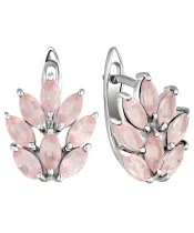 Женские Серьги_Серебро .925_КВАРЦ РОЗОВЫЙ__2-Лазурит-Онлайн