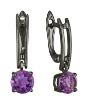 Женские Серьги_Серебро .925_АМЕТИСТ__2-Лазурит-Онлайн