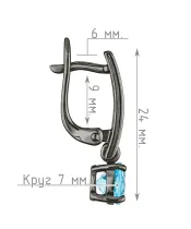 Женские Серьги_Серебро .925_ТОПАЗ__4-Лазурит-Онлайн