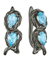 Женские Серьги_Серебро .925_ТОПАЗ__2-Лазурит-Онлайн