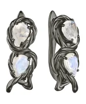 Женские Серьги_Серебро .925_ЛУННЫЙ КАМЕНЬ__2-Лазурит-Онлайн