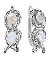 Женские Серьги_Серебро .925_ЛУННЫЙ КАМЕНЬ__2-Лазурит-Онлайн