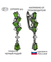 Женские Серьги_Серебро .925_ХРОМДИОПСИД_Нанокристалл_1-Лазурит-Онлайн