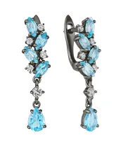 Женские Серьги_Серебро .925_ТОПАЗ_Нанокристалл_2-Лазурит-Онлайн