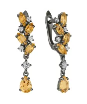 Женские Серьги_Серебро .925_ЦИТРИН_Нанокристалл_2-Лазурит-Онлайн