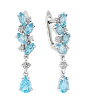 Женские Серьги_Серебро .925_ТОПАЗ_Нанокристалл_2-Лазурит-Онлайн