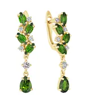 Женские Серьги_Серебро .925_ХРОМДИОПСИД_Нанокристалл_2-Лазурит-Онлайн