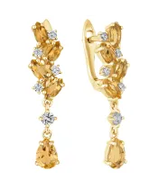 Женские Серьги_Серебро .925_ЦИТРИН_Нанокристалл_2-Лазурит-Онлайн