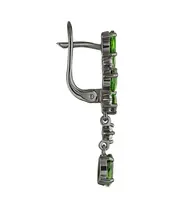 Женские Серьги_Серебро .925_ХРОМДИОПСИД_Нанокристалл_3-Лазурит-Онлайн