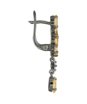 Женские Серьги_Серебро .925_ЦИТРИН_Нанокристалл_3-Лазурит-Онлайн