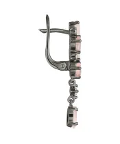 Женские Серьги_Серебро .925_КВАРЦ РОЗОВЫЙ_Нанокристалл_3-Лазурит-Онлайн