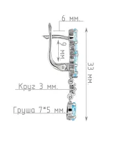 Женские Серьги_Серебро .925_ТОПАЗ_Нанокристалл_4-Лазурит-Онлайн