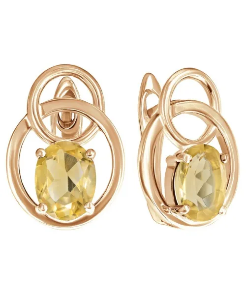 Женские Серьги_Серебро .925_ЦИТРИН__1-Лазурит-Онлайн