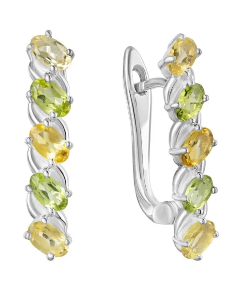 Женские Серьги_Серебро .925_ЦИТРИН__1-Лазурит-Онлайн