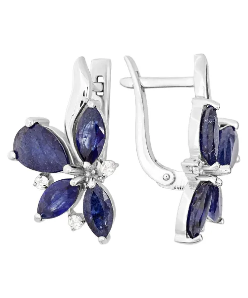 Женские Серьги_Серебро .925_САПФИР_Нанокристалл_1-Лазурит-Онлайн