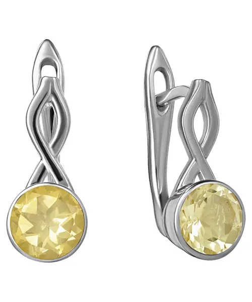 Женские Серьги_Серебро .925_ЦИТРИН__1-Лазурит-Онлайн