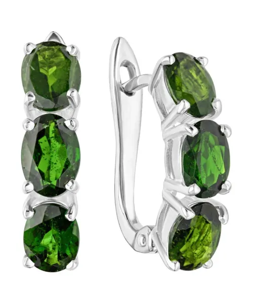 Женские Серьги_Серебро .925_ХРОМДИОПСИД__1-Лазурит-Онлайн