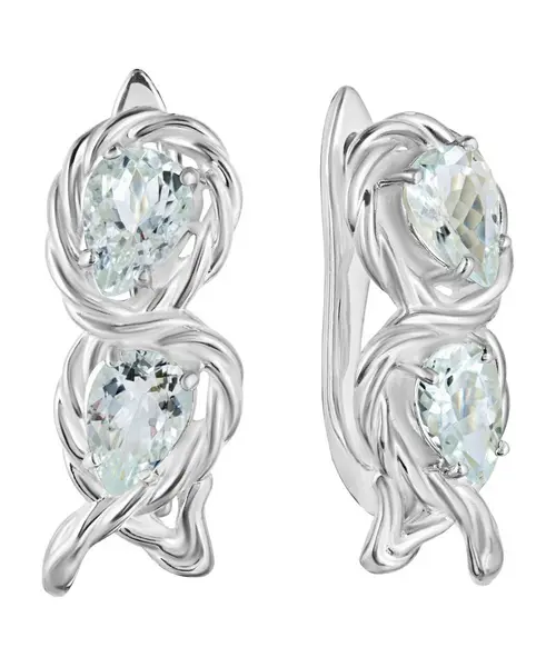 Женские Серьги_Серебро .925_АКВАМАРИН__1-Лазурит-Онлайн