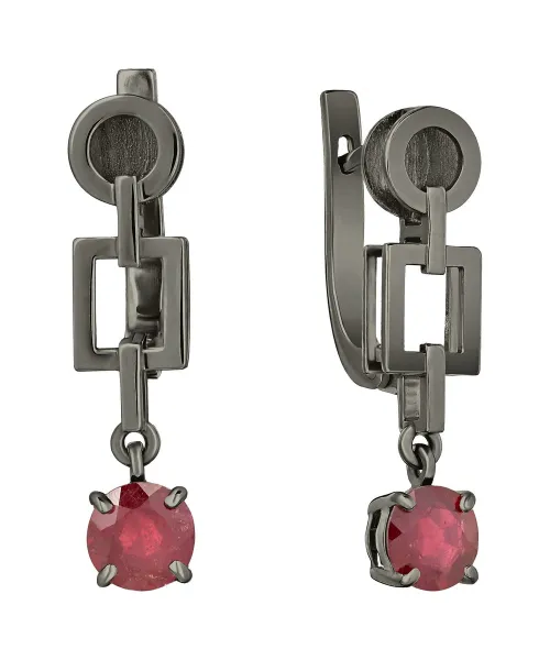 Женские Серьги_Серебро .925_РУБИН__1-Лазурит-Онлайн