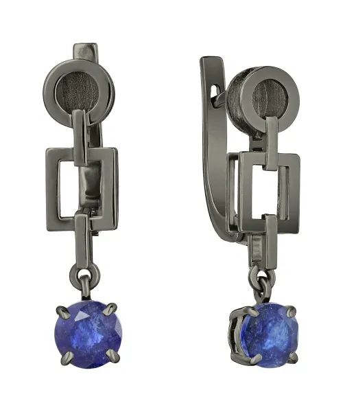 Женские Серьги_Серебро .925_САПФИР__1-Лазурит-Онлайн