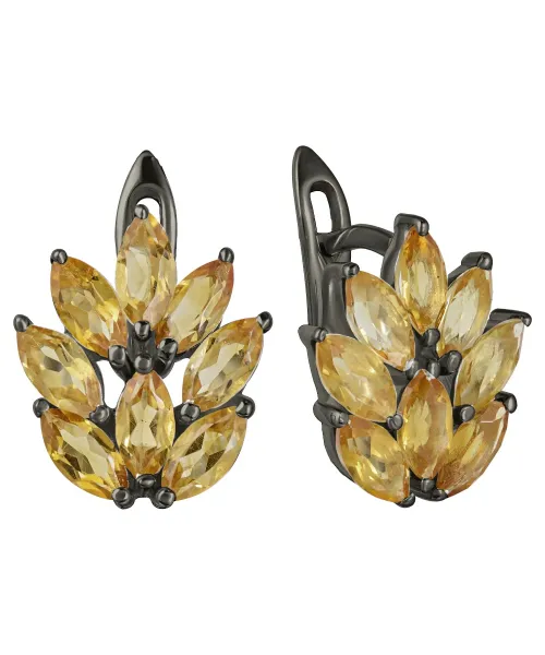 Женские Серьги_Серебро .925_ЦИТРИН__1-Лазурит-Онлайн