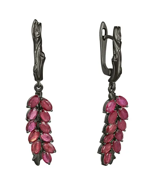 Женские Серьги_Серебро .925_РУБИН__1-Лазурит-Онлайн