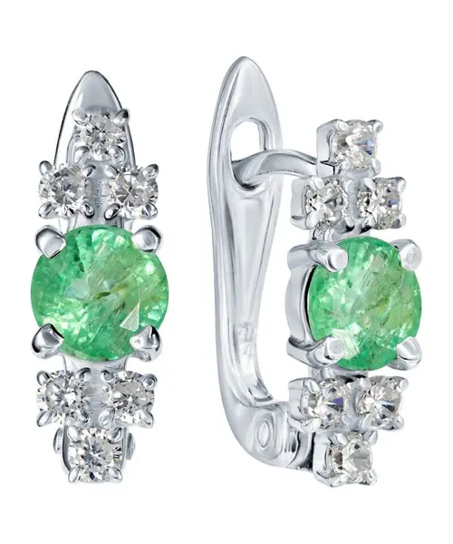 Женские Серьги_Серебро .925_ИЗУМРУД_Нанокристалл_1-Лазурит-Онлайн