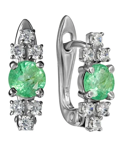 Женские Серьги_Серебро .925_ИЗУМРУД_Нанокристалл_1-Лазурит-Онлайн