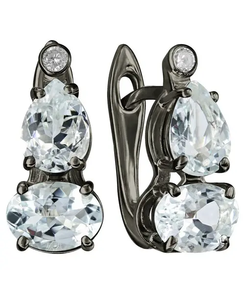 Женские Серьги_Серебро .925_АКВАМАРИН_Нанокристалл_1-Лазурит-Онлайн