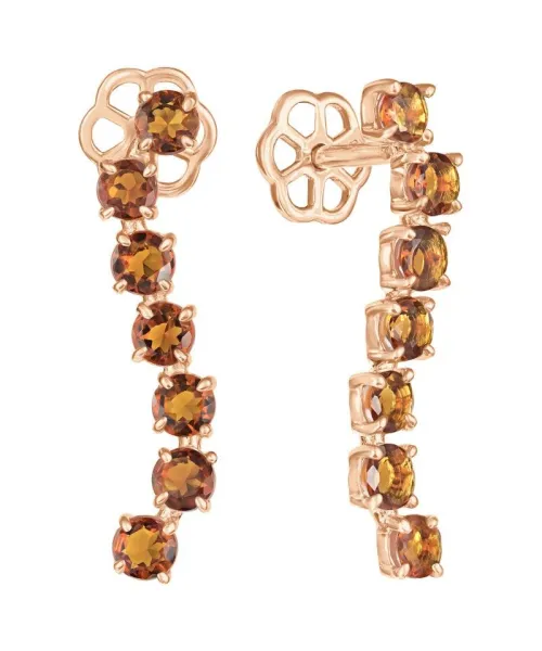 Женские Серьги_Серебро .925_ЦИТРИН__1-Лазурит-Онлайн