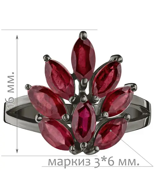 Женские Кольца_Серебро .925_РУБИН__2-Лазурит-Онлайн