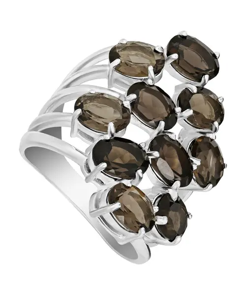 Женские Кольца_Серебро .925_РАУХТОПАЗ__1-Лазурит-Онлайн