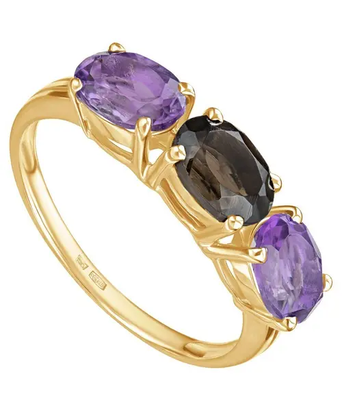 Женские Кольца_Серебро .925_РАУХТОПАЗ__1-Лазурит-Онлайн