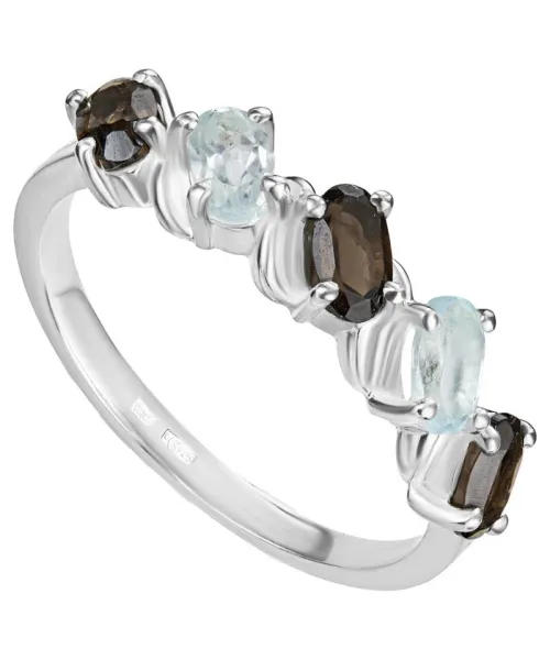 Женские Кольца_Серебро .925_РАУХТОПАЗ__1-Лазурит-Онлайн