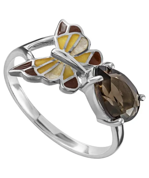 Женские Кольца_Серебро .925_РАУХТОПАЗ__1-Лазурит-Онлайн