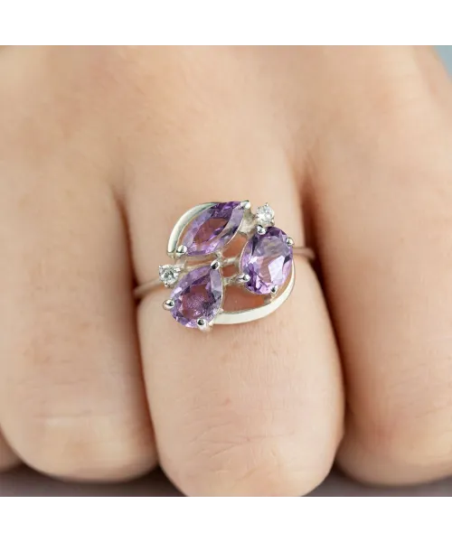 Женские Кольца_Серебро .925_АМЕТИСТ_Нанокристалл_5-Лазурит-Онлайн