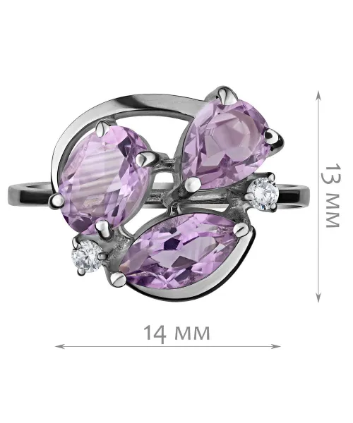 Женские Кольца_Серебро .925_АМЕТИСТ_Нанокристалл_2-Лазурит-Онлайн
