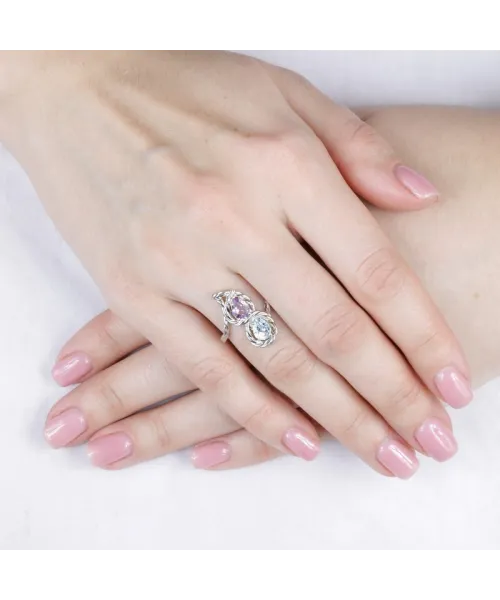 Женские Кольца_Серебро .925_АМЕТИСТ__3-Лазурит-Онлайн